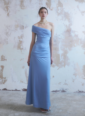 EliAtelier 原创设计夏季新款纯色抹胸修身显瘦挂脖连衣裙女