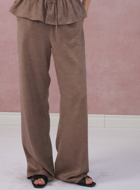 ELIATELIER设计师25SS进口肌理印花原创松紧腰垂感直筒裤