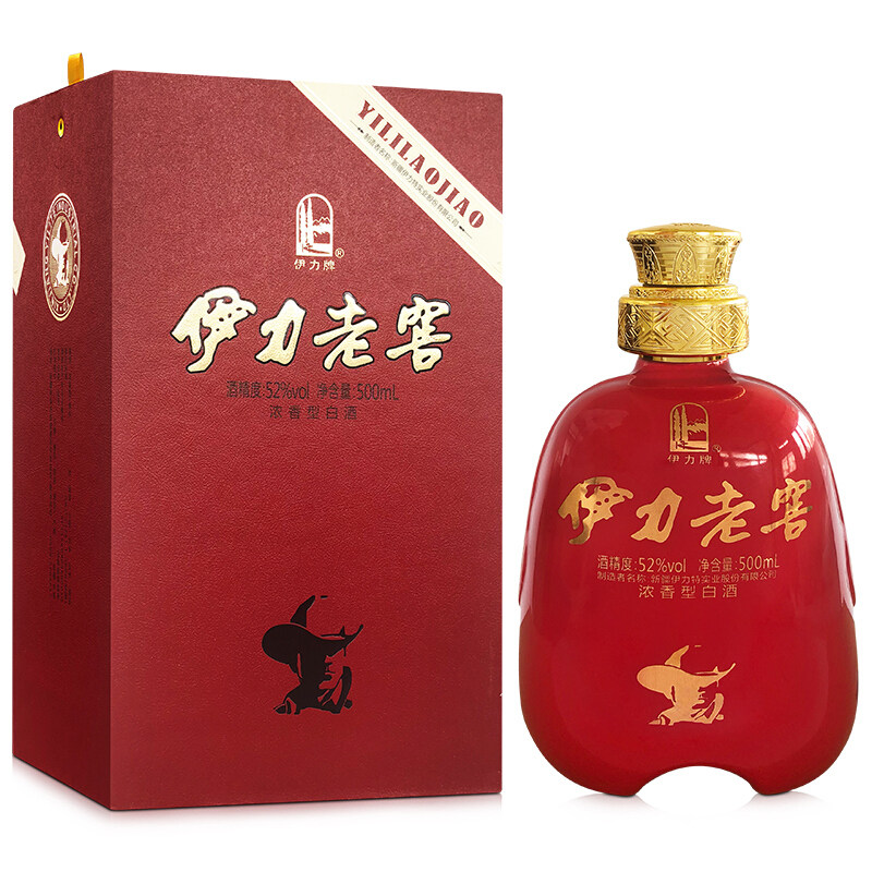 新疆名酒52度伊力特酒伊力老窖2018年老酒白酒特价央视广告500ml