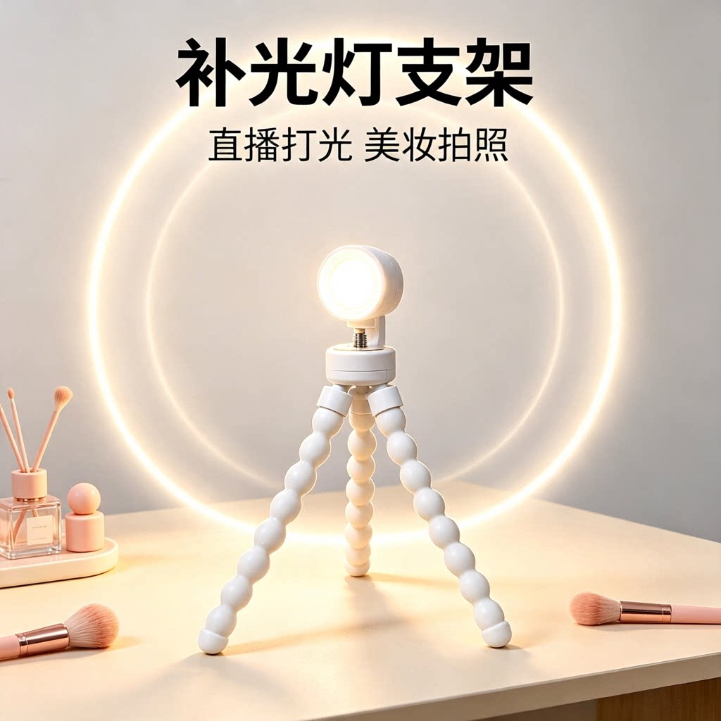 八爪鱼支架硅胶便携户外露营风扇支架手机直播摄影1/4螺孔三脚架