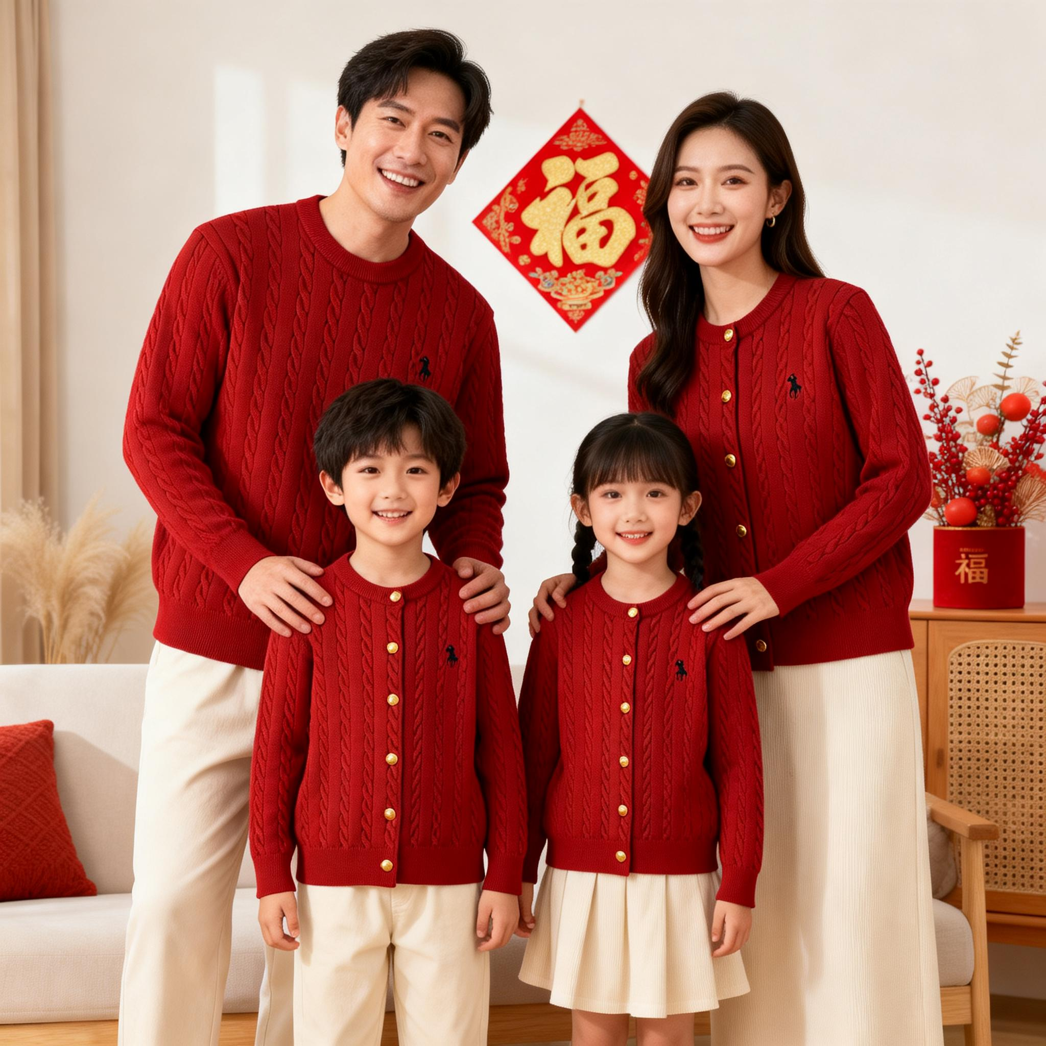 2026新款全家福亲子装红色毛衣马年春节过年一家三口母女装开衫,童装/婴儿装/亲子装,亲子装/亲子时装,淘宝优惠券,粉丝福利购,淘宝优惠卷