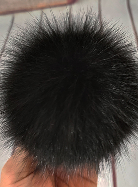 狐狸真毛球diy手工材料服装鞋包饰品10cm超大皮草毛绒球帽子配件