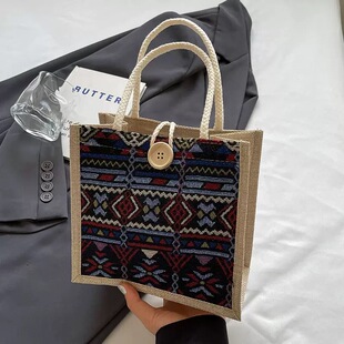 国风布袋手提包包复古风00后新中式时尚手拎包车缝线