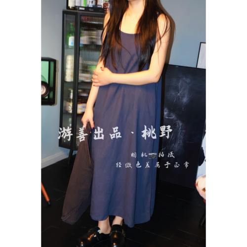 春款文艺薄款女宽松吊带连衣裙