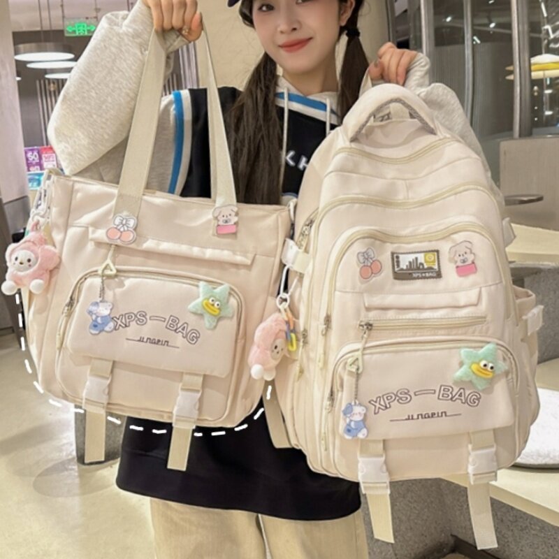 减负护脊大容量初中生书包女高中女生小学生高颜值大学生双肩包女