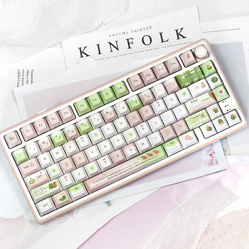 红心芭乐主题键帽原厂高度全五面热升华工艺不掉色耐用