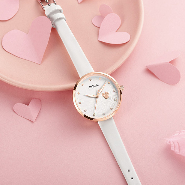 时尚潮流女生纤细超薄手表迪士尼夜光防水学院风少女高中初中生表