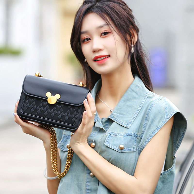 迪士尼学院风少女迷你小包 学生少女时尚气质PU肩包链条可爱小包