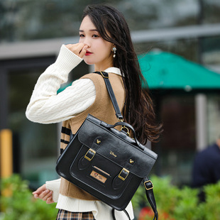 米奇学院风剑桥包女生包 少女双肩斜挎手拎多用包 迪士尼新款 时尚