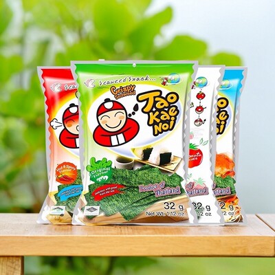 TaoKaeNoi老板仔泰国进口海苔片原味即食儿童脆紫菜休闲零食小吃