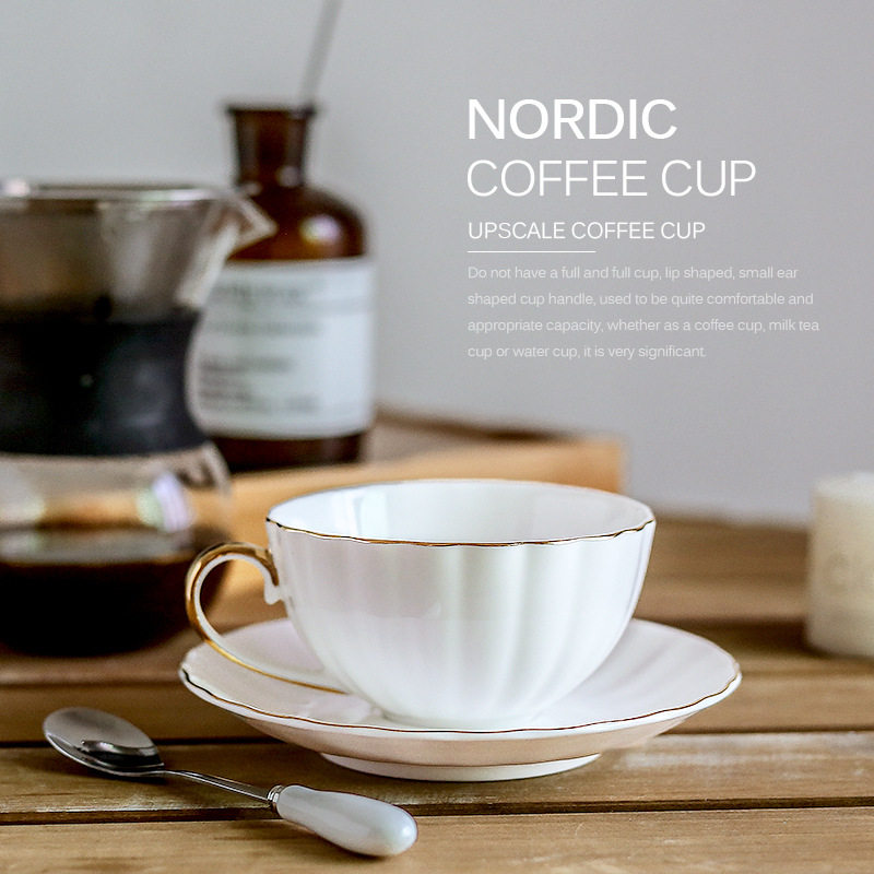 橘子南瓜杯骨陶瓷咖啡杯套装红茶杯下午花茶杯碟描金情侣礼物,餐饮具,咖啡杯,淘宝优惠券,粉丝福利购,淘宝优惠卷