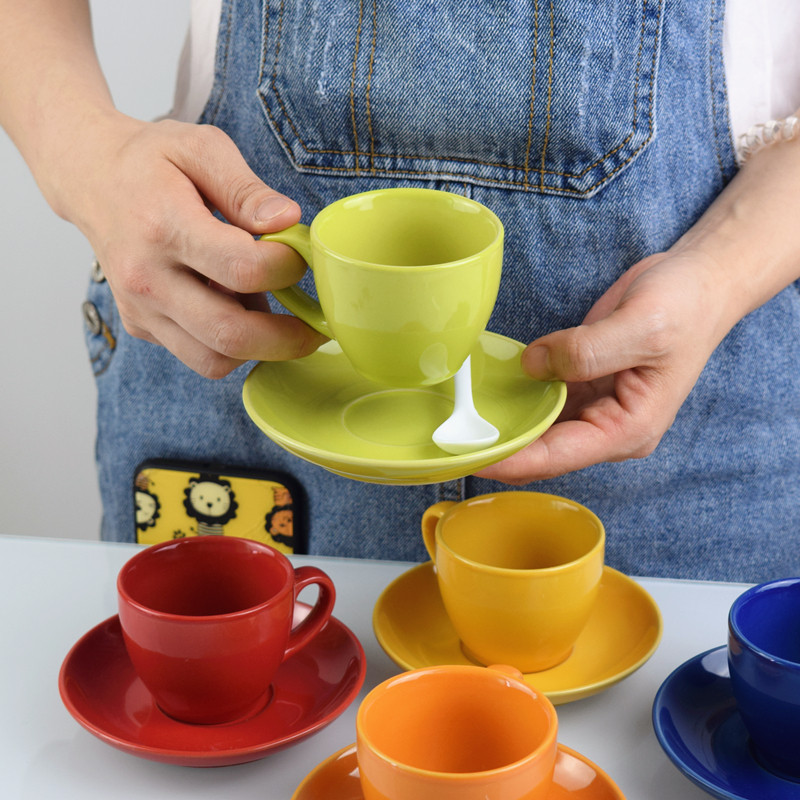 100ml欧式陶瓷咖啡杯套装浓缩咖啡红茶杯碟家具配套咖啡具拿铁杯,餐饮具,咖啡杯,淘宝优惠券,粉丝福利购,淘宝优惠卷