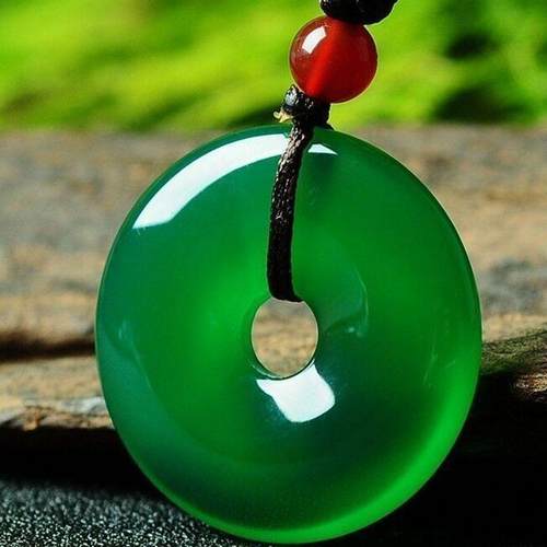 绿玉髓平安扣吊坠项链精品款手工雕刻时尚精美绿色挂件时尚平安牌