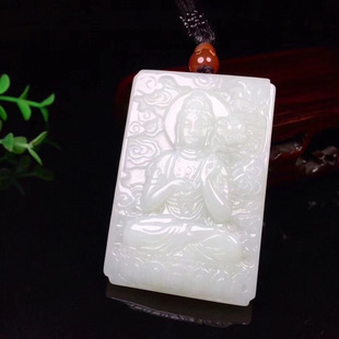 正品和田玉十二生肖马守护神挂件玉佩牌子本命佛吊坠大势至菩萨