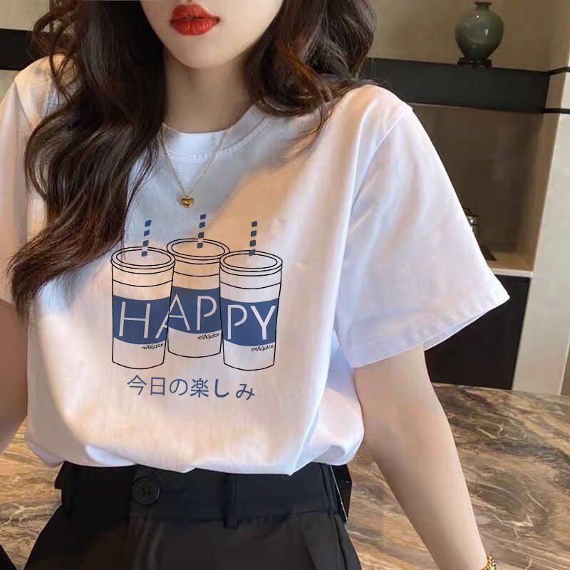 品牌剪标撤柜纯棉白色短袖T恤女