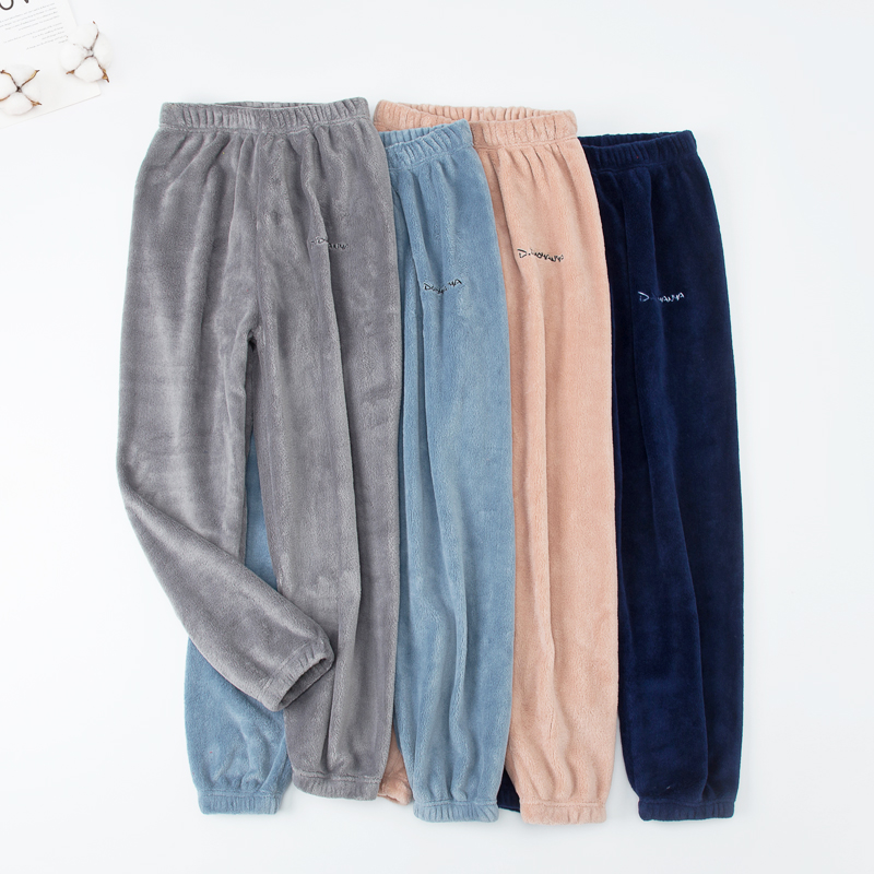 加厚珊瑚绒暖暖裤法兰绒家居裤