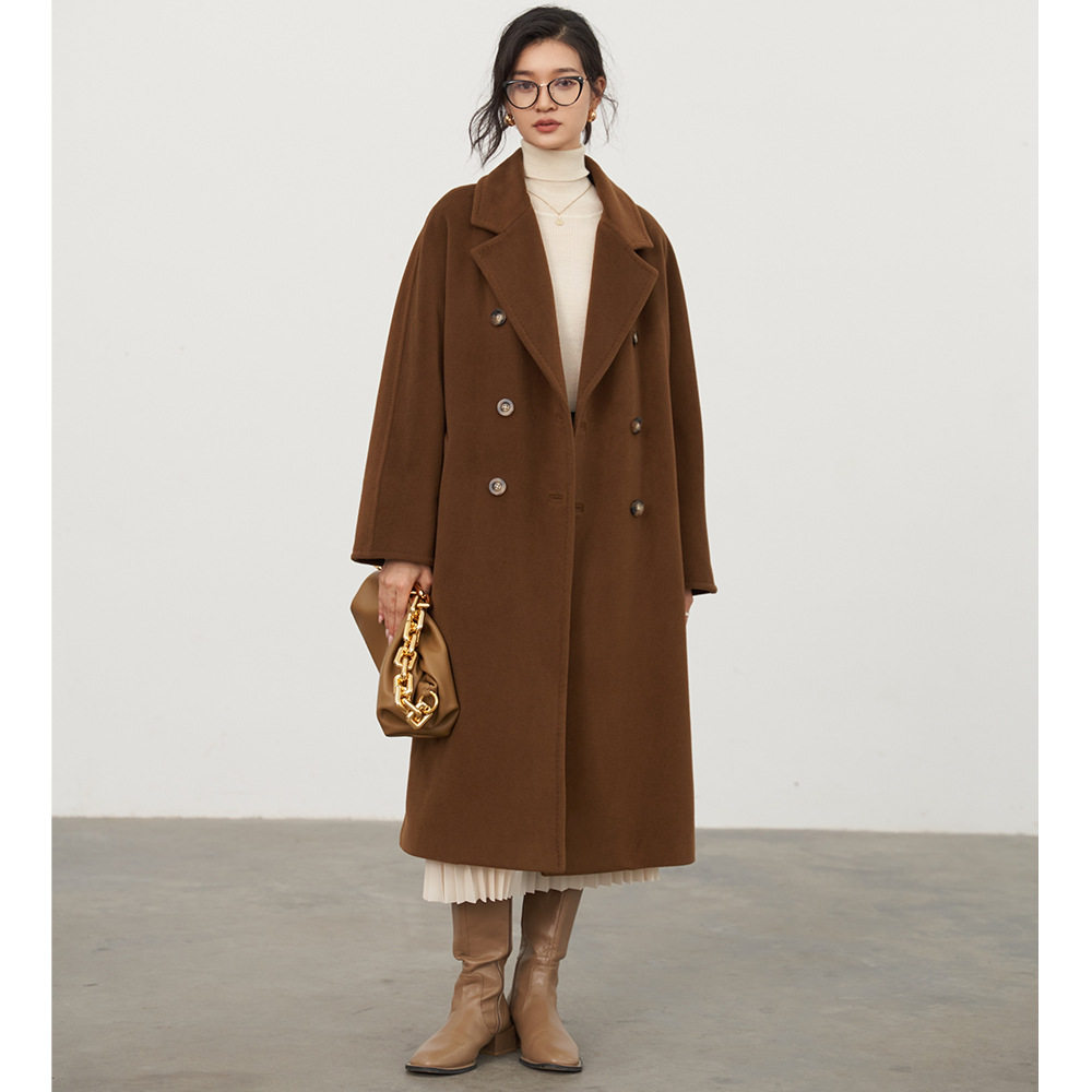 【盛都】冬新高级感M家经典101801羊毛立绒宽松长款大衣外套女