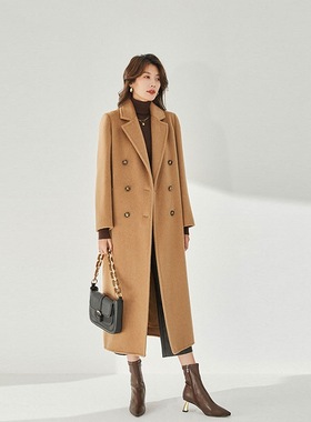 25冬新柔顺长毛LUO驼绒档次气场正肩帅气长款保暖不压身大衣11217