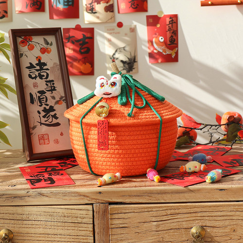 新年礼盒收纳柿柿如意抱抱桶2026马年春节年货礼品盒糖果零食包装