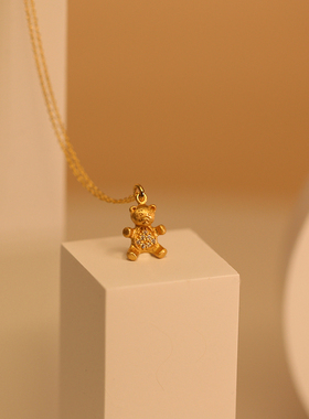 我丨安抚泰迪925银包18K黄金吊坠