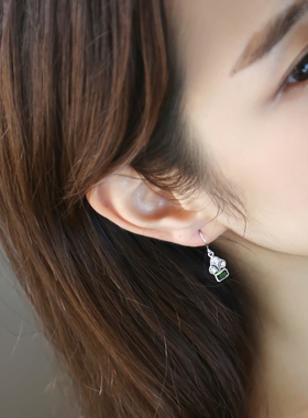 VA珠宝/婚嫁晚宴系列 天然彩色宝石耳环 三色可选