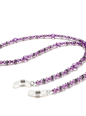 【刘亦凡】串珠眼镜挂绳复古眼镜防滑绳防滑带眼镜链 紫色款链子