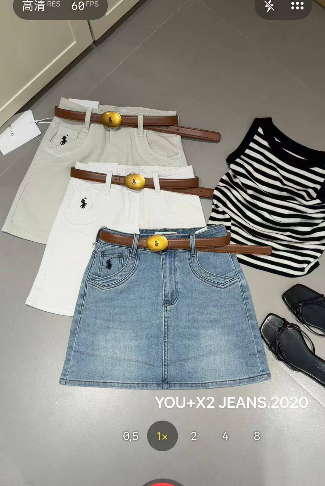 夏季新款韩版刺绣高腰显瘦百搭A字防走光修身减龄气质牛仔半身裙