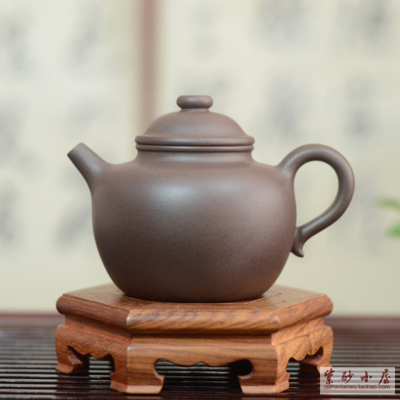 圈钮230cc老紫茄泥宜兴紫砂传统经典壶型民间艺人手工制作