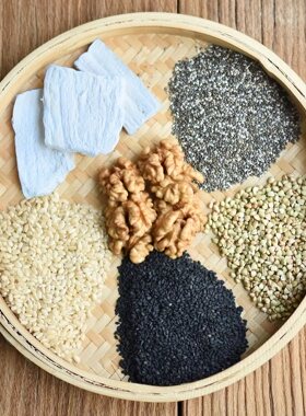 【阿静磨坊】现磨黑芝麻糙米核桃仁葛根荞麦粉奇亚籽500g 代餐粉