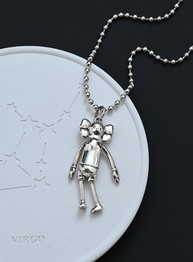 跨境爆款芝麻街卡通玩偶吊坠项链甜酷风感小众毛衣链配饰