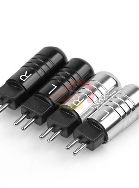 倾音坊黑色水纹镀铑CM0.78插头 W4R jh16 非磁性镀铑0.78mm插头