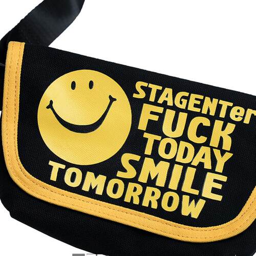 Stagents美式手绘油画印花单肩斜挎包可调节帆布腰包运动户外小包