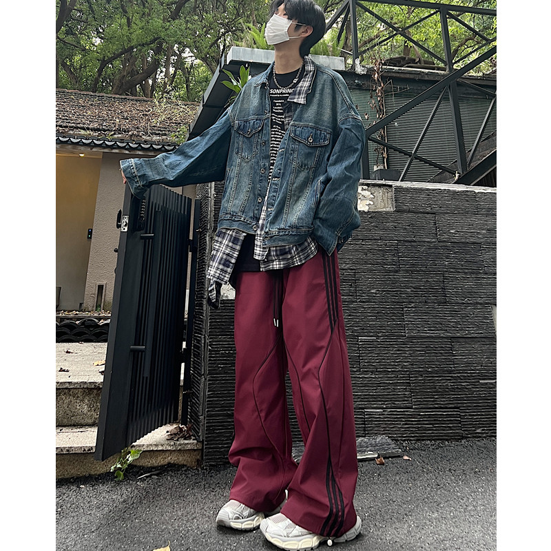 酒红色男女户外工装通勤机能休闲裤8667p55,男装工装外套,星座517-5