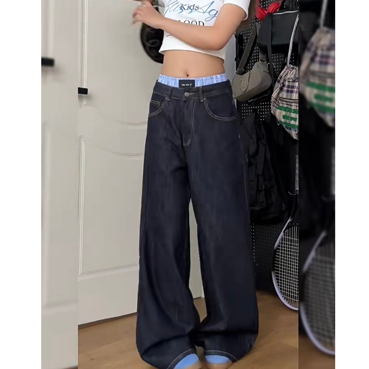 现货春季男女宽松直通牛仔裤丹宁8217p43,男装牛仔裤,星座517-5
