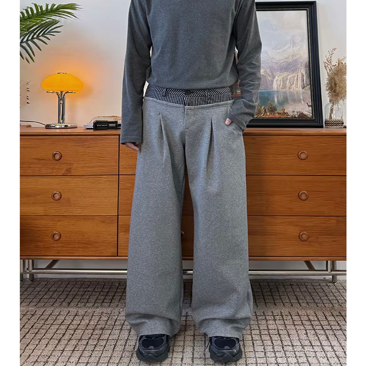 现货男女千鸟格老钱风休闲裤8016PP55，男装休闲裤，星座517-5