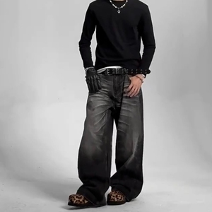 现货春季 男女猫须蜂窝水洗牛仔裤直通8129p46，男装牛仔裤，星座517-5