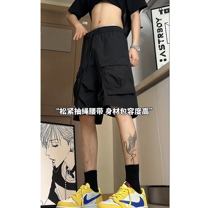 现货夏季宽松5分工装机能短裤DK09P38,男装牛仔裤,星座517-5