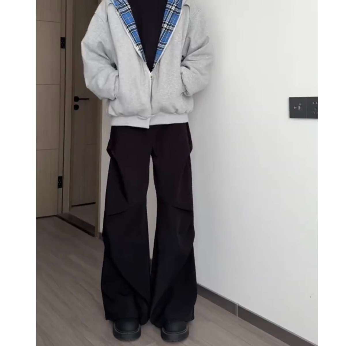 现货春季男女宽松褶皱西裤6001p45，男装西裤，星座517-5