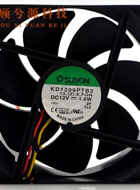 原装建准SUNON KD1209PTB2 9CM 9025 12V 1.6W 三线测速 散热风扇