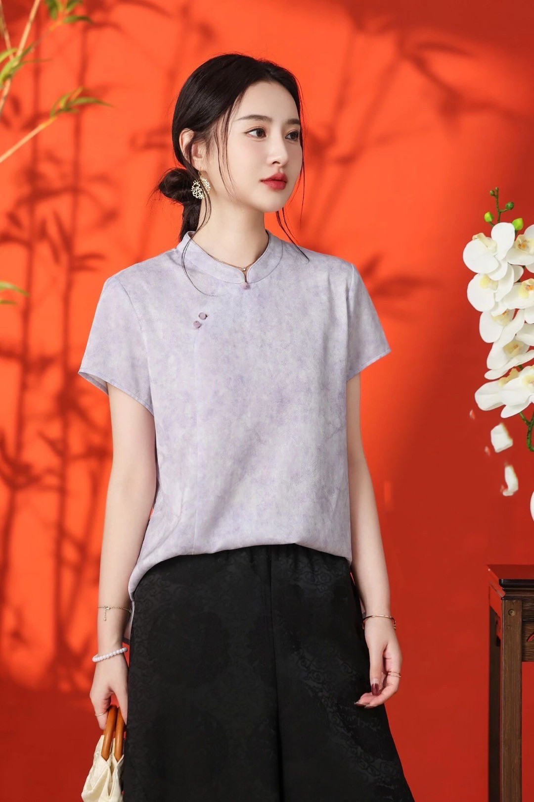 仿真丝2026新款春夏季新款中式国风提花衬衫女高端法式小衫超好看