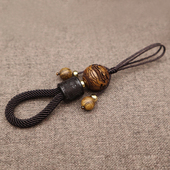 手机挂绳短款 套指貔貅六道木黑檀木指环绳文玩绳钥匙扣挂饰迷你