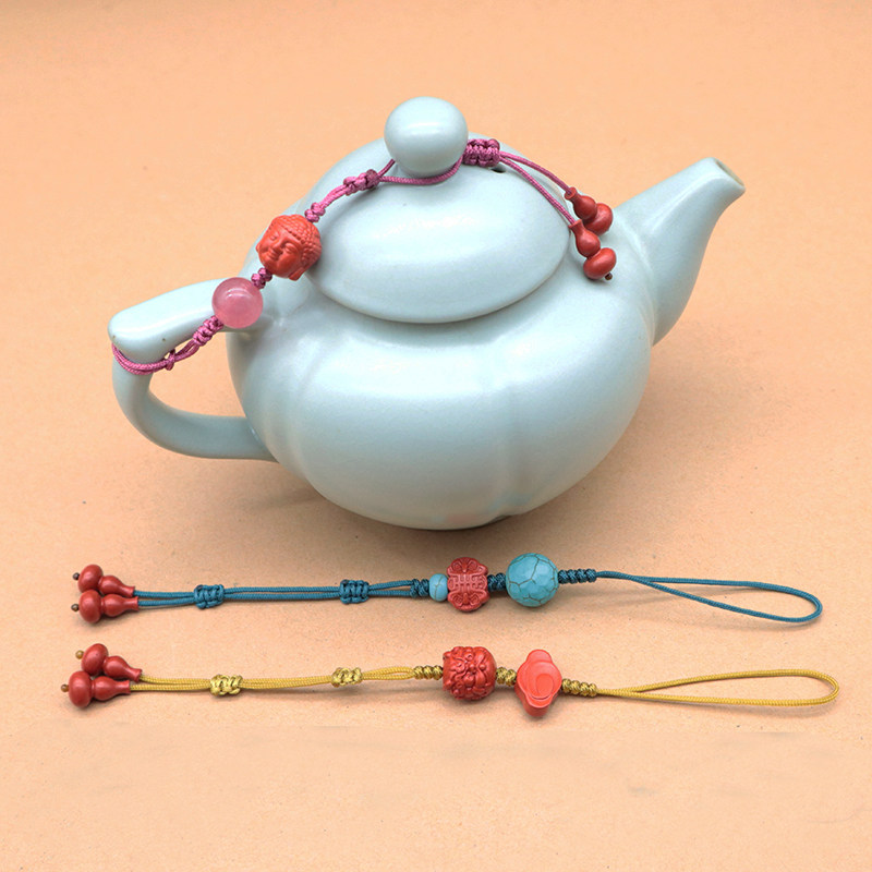 茶壶绳紫砂壶盖杯盖创意挂绳文玩手工绳防摔防掉精品茶具男女手绳