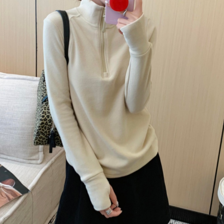 极简风半高领德绒宽松型保暖常规