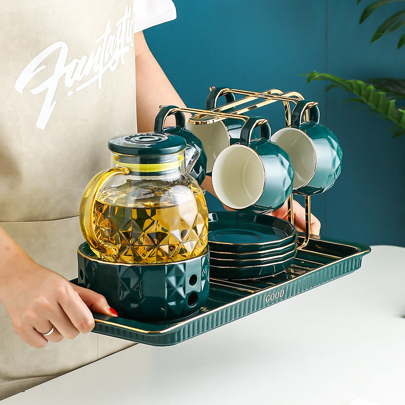 高颜值水杯套装轻奢家用茶杯咖啡杯客厅喝水冷水壶玻璃花茶壶套杯,餐饮具,水具套装,淘宝优惠券,粉丝福利购,淘宝优惠卷