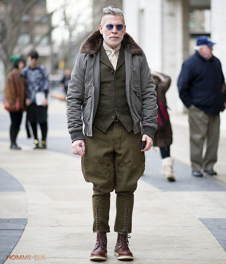 nick wooster冬季潮男羊毛呢束脚休闲九分马阔裤复古骑士定制