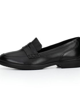 ECCO爱步女款日常通勤一脚蹬百搭浅口牛皮乐福鞋209803