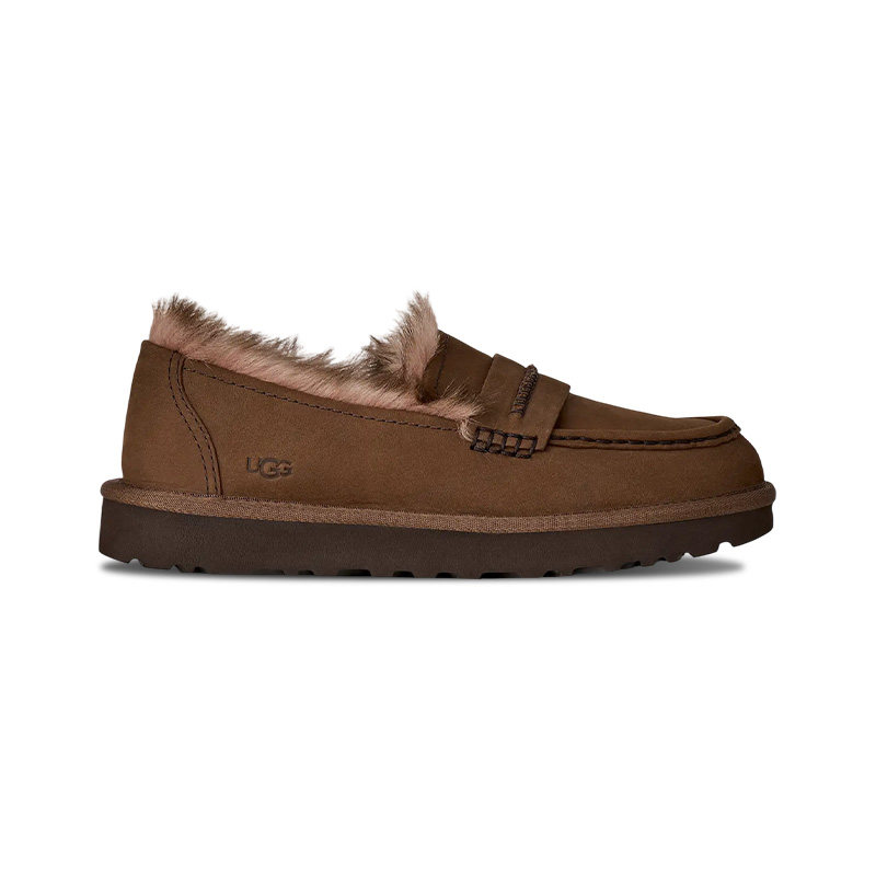 UGG女士ELLIS LOAFER牛巴革保暖平底毛毛一脚蹬1183310