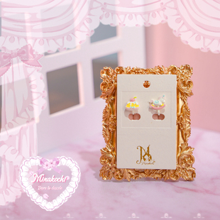 “梦马茶会”木马蛋糕立体造型耳夹无耳洞耳饰Minakochi米娜可可