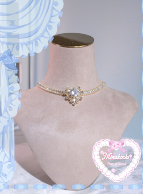 月影之心鎏金排钻爱心chocker项