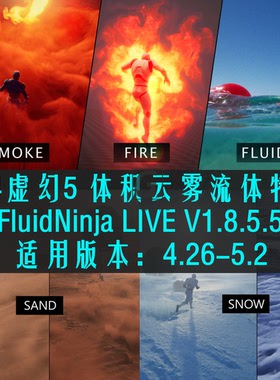 UE5虚幻4体积云雾烟火风雪流体特效FluidNinja LIVE V185-426-52